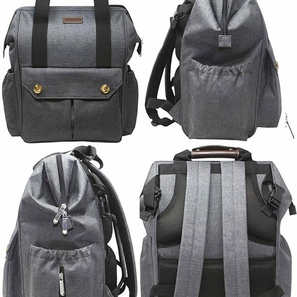 One Earth Home Grey Unisex Diaper Bag, Stroller Straps Changing Pad Included NWT - Picture 3 of 8